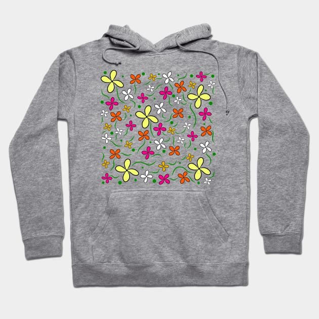 flower meadow colourful blooming blossom tendril floral pattern Hoodie by rh_naturestyles